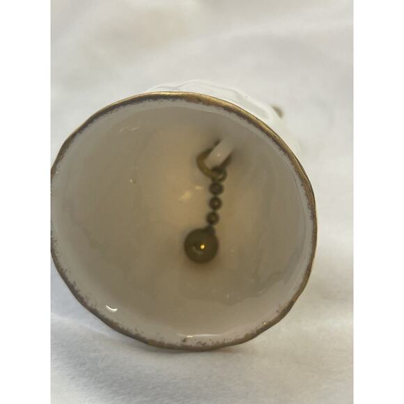 Heart Hand Bell Royal Albert Bone China England White Gold Edging Decor Elegant - Picture 5 of 7